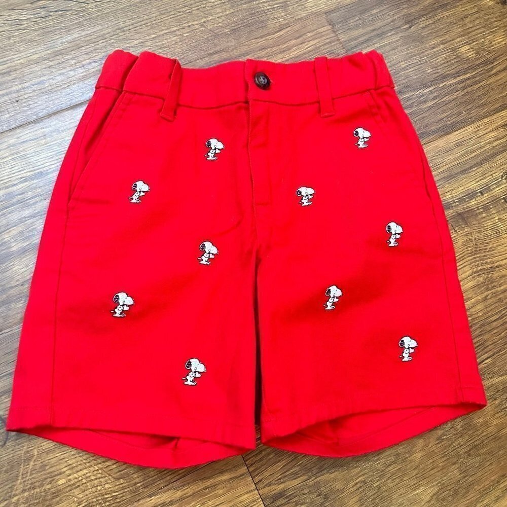 Janie and Jack Snoopy Peanuts embroidered shorts